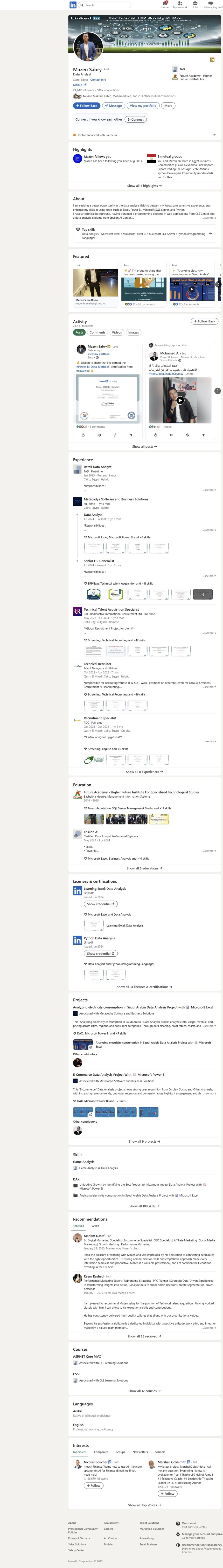 LinkedIn profile of an Epsilon AI Academy graduate